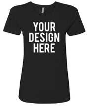 Load image into Gallery viewer, Your Own Design - Ladies Fitted Crewneck Shirt - Direct To Garment (DTG) Printing
