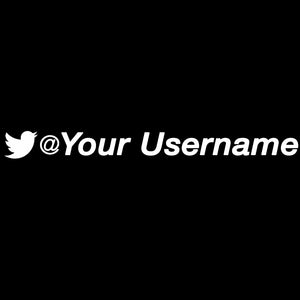 Custom Twitter Username Decal - White