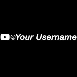 Custom Youtube Username Decal - White