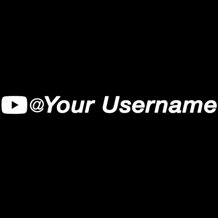 Custom Youtube Username Decal - White